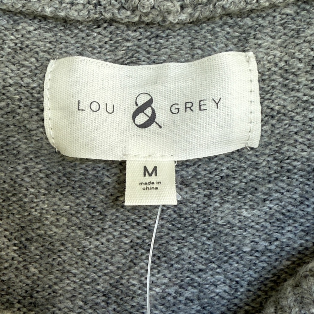 NWT Lou & Grey Dog Mom Hooded Gray Pullover Sweater Size Medium - Picture 4 of 11